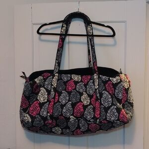 Vera Bradley Black and Pink Patterned Travel Bag